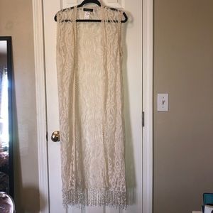 Lacy duster with fringe